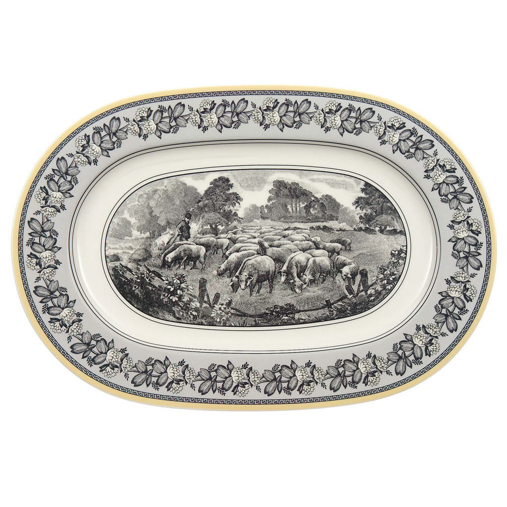 Villeroy und Boch Platte oval - Maße: 34 x 23,5 x 1,8 cm / Ser.: Audun Ferme