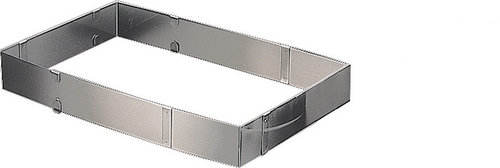 Backform ausziehbar aus flexiblem Edelstahl ca. 19x28 - 34x54 cm, Höhe 5cm