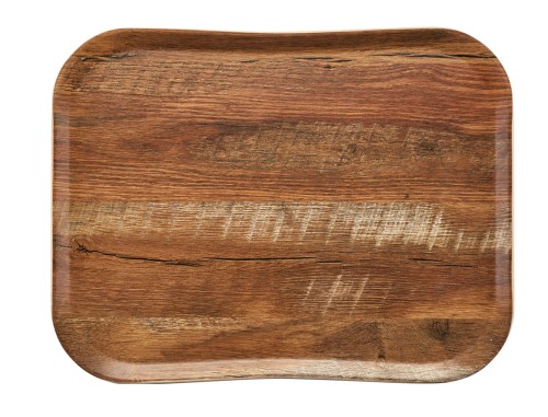 Versa Century Polyester Holzoptik Tablett 33 x 43 cm Braun Eiche von Cambro