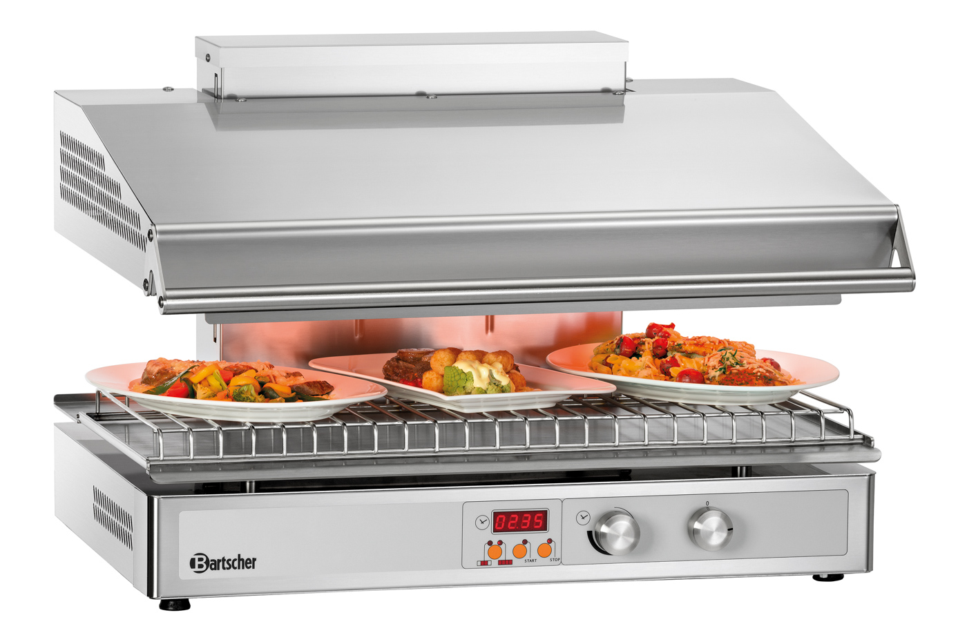 Bartscher Hi-Light-Lift-Salamander 700-2Z |Fettauffangbehälter: Ja | Maße: 74,5 x 59 x 51,5cm. Gewicht: 70,6 kg