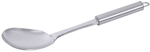 Salat-/ Risottolöffel Serie POLARIS, seidenmatt polierter Griff, ganz aus Edelstahl 18/10, hochglänzend Löffelmaß: 8,5 cm x 7 cm,