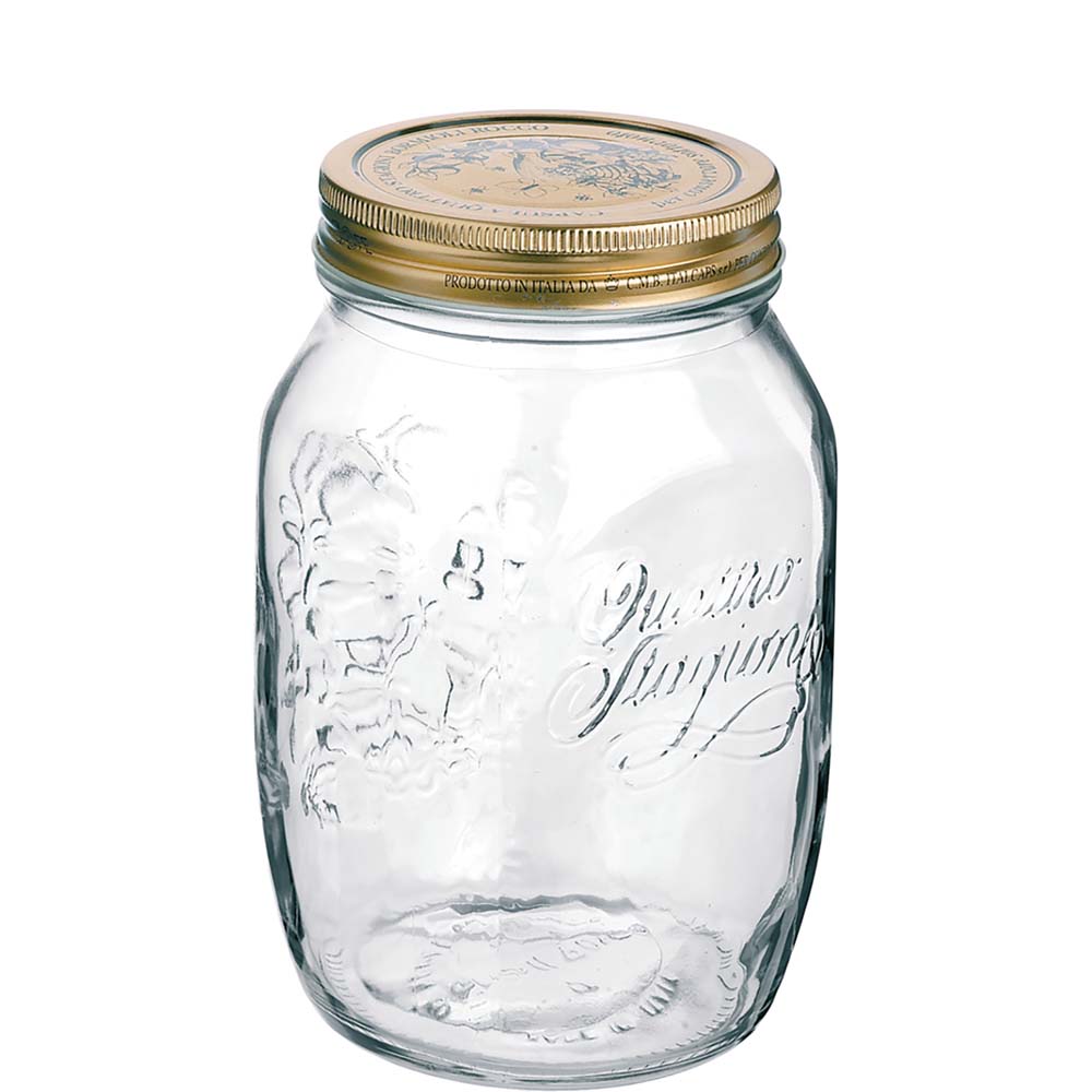 Quattro Stagioni Einmachglas 100cl * - mit Metallschraubverschluß - Bormioli Rocco Professional