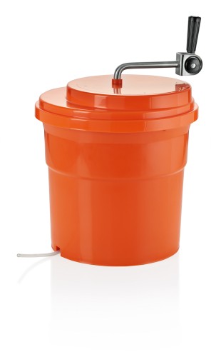 Salatschleuder. Polypropylen/Deckel aus ABS Kunststoff - Griff aus Edelstahl, Zahnräder