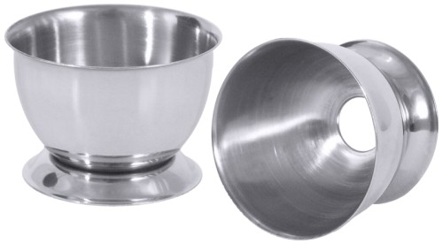 Eierbecher mit Loch aus Edelstahl, außen hochglänzend Durchmesser: 5 cm, Höhe: 4 cm
