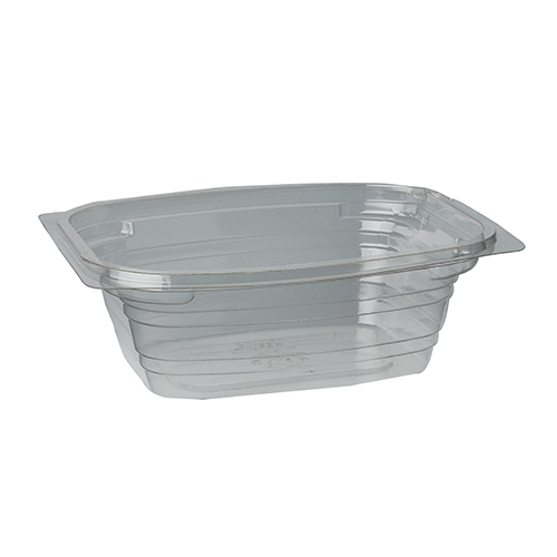 PAPSTAR 50 Verpackungsbecher, PLA "pure" eckig 350 ml 5 cm x 12,5 cm x 15 cm transparent