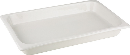 GN 1/1 Behälter 53 x 32,5 cm, H: 6 cm Porzellan hitzebeständig bis 220°C spülmaschinengeeignet stapelbar mikrowellengeeignet