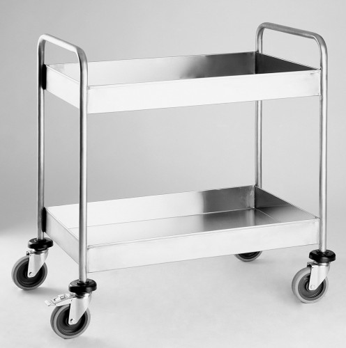 SARO Abräumwagen 304 rundum aufgekantet Modell CHARLES - Abräumwagen „heavy duty“ in 18/10 Edelstahl ( AISI304) rundum aufgekantet (8,5 cm