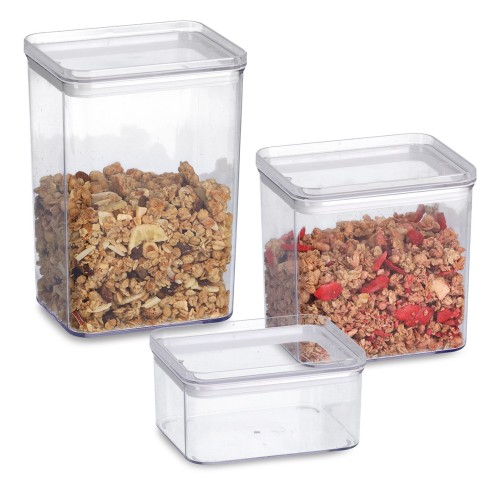 Vorratsdosen-Set, 3-tlg., Kunststoff, transparent. Länge: 128 mm. Breite: 104 mm. Höhe: 125 mm