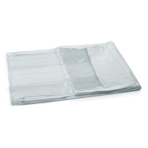 Staubschutzhaube, für Regalwagen 1953 530 und 1953 531, mit 3 Reißverschlüssen. Material: PVC.