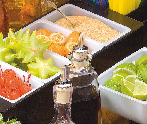 APS Zutaten-Behälter, 6 Fächer, 500 ml Inhalt pro Fach, inkl. Deckel (gefrostet) zur Lagerung, Maße ca. 50 x 16 x 10 cm