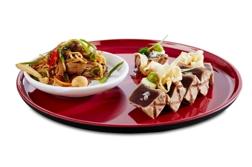 Teller -ASIA PLUS- Ø 11 cm, H: 2 cm Melamin innen: weiß, glänzend außen: weiß, matt spülmaschinengeeignet stapelbar nicht