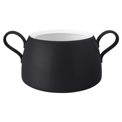 Seltmann Unterteil zur Schüssel mit Deckel, rund, Form: Coup Fine Dining, Dekor: 57350 schwarz, hohe Kantenschlagfestigkeit, Made in Germany