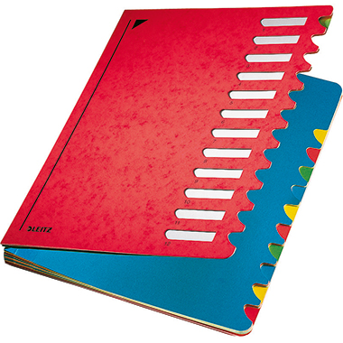 Leitz Ordnungsmappe Deskorganizer Color DIN A4 660g/m Karton, marmoriert rot 12 Fächer