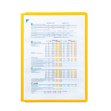 Sichttafel SHERPA® PANEL DIN A4 Polypropylen Material des Rahmens: Kunststoff Farbe des Rahmens: gelb