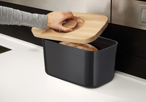 Joseph Joseph Bread Bin - Brotkasten mit integriertem Schneidebrett - schwarz