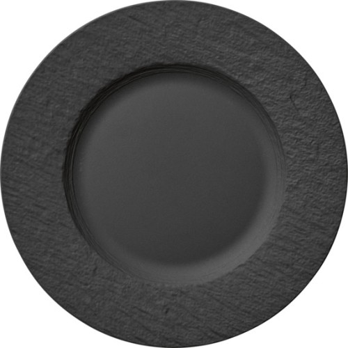 Villeroy & Boch Teller flach, 27 cm Durchmesser, Serie The Rock Black Shale