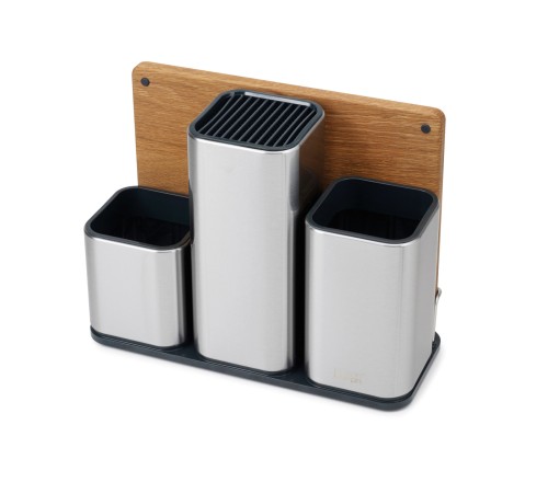Joseph Joseph CounterStore Steel - Ordnungshelfer für die Küche, inkl. Schneidebrett