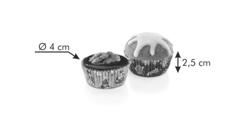 Muffin-Minikörbchen DELÍCIA ø 4 cm, 100 St., Weihnachtsmotive