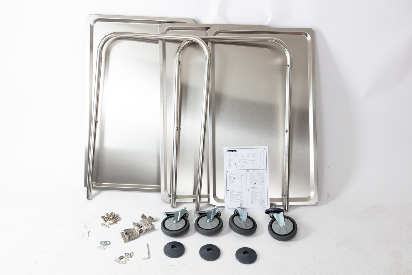 Servierwagen BUDGET mit drei Böden aus Edelstahl 18/0,