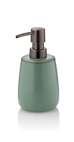 KELA Seifenspender Liana Keramik piniengrün 15,0cm 8,0cmØ 300,0ml
