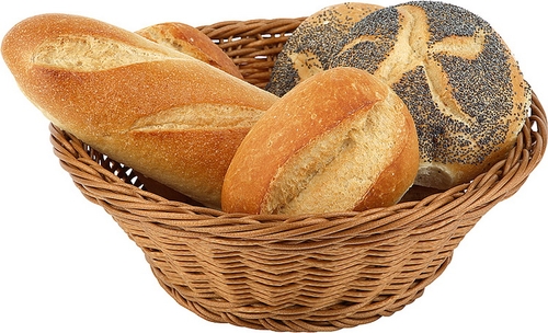 Tisch- und Buffetkorb, rund Ø 19 cm, H: 9,5 cm Polypropylen, hellbraun -ECONOMIC- spülmaschinengeeignet bruchsicher stapelbar