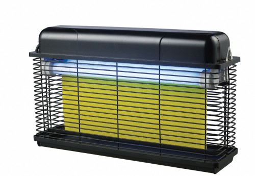 Insektenvernichter. ABS Kunststoffgehäuse/Draht beschichtet. spritzwassergeschützt für