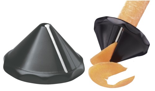 Spiralschneider aus schwarzem ABS-Kunststoff, Klinge aus Klingenstahl, miteinander verschweißt, zum Schneiden von