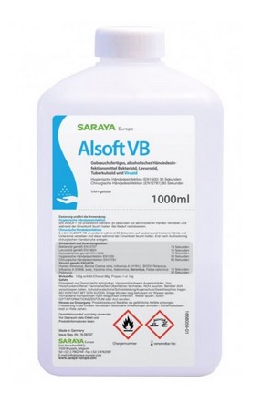 Alsoft viruzid Handdesinfektion 1L flüssiges Mittel für Desinfektion über Spender Bakterizid, levurozid, tuberkulozid, viruzid
