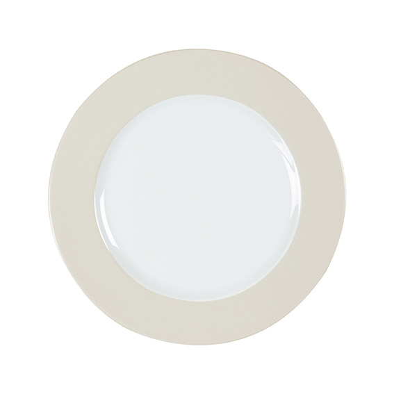 Teller flach 26 cm - Form: Table Selection -, Dekor 68567 creme - aus Porzellan. Hersteller:, Eschenbach. "Made in Germany".