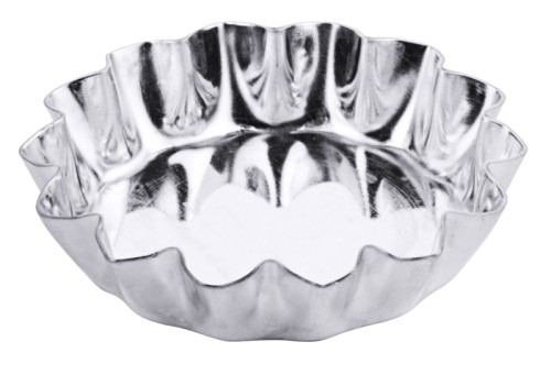 Petits-Fours (Tortelette, rund) aus Weißblech Größe: 4,8 cm, Höhe: 1,1 cm