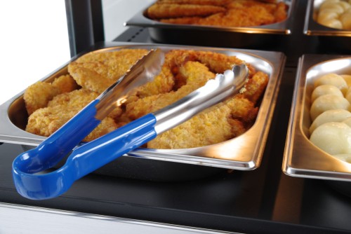 Servierzange HACCP, Edelstahl, blau. Länge 250 mm