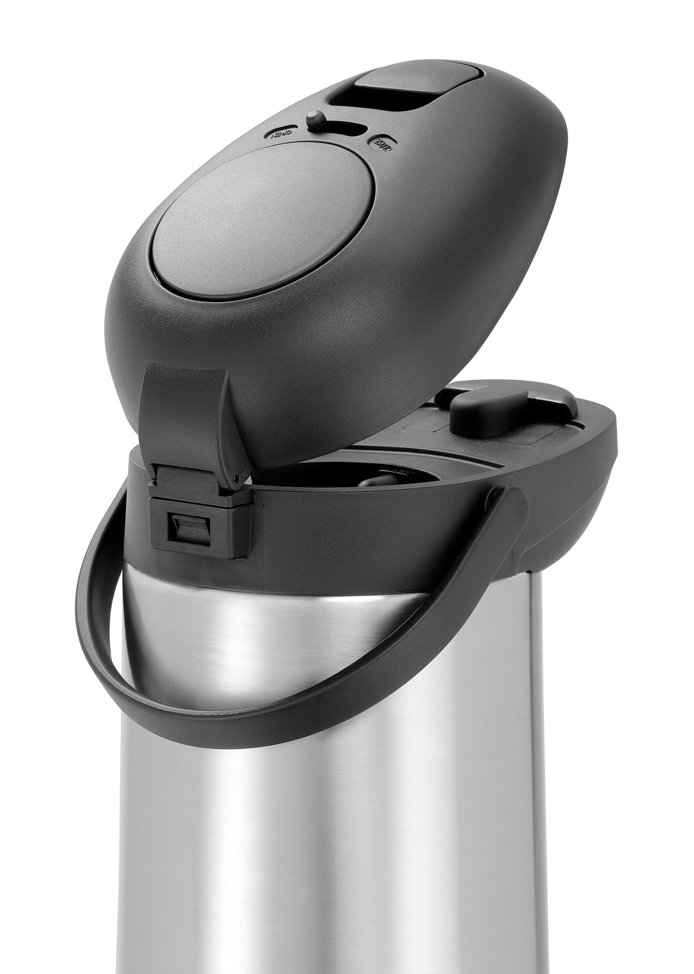 Bartscher Isolierpumpkanne 5L | Ausgelegt für:Heiße Getränke ,Kaffeemaschinen, lichte Höhe min.370 mm | Maße: 18,1 x 24,5 x 42,8 cm.