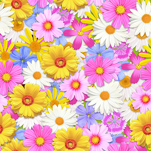 20 Servietten, 3-lagig 1/4-Falz 33 cm x 33 cm "Daisies Mix" von PAPSTAR