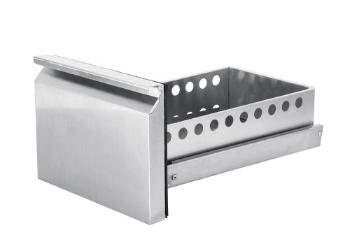 Schubladen für Untertisch-Set, mit Führungen - 2er Set. Gehäuse innen und außen aus hochwertigem Edelstahl,