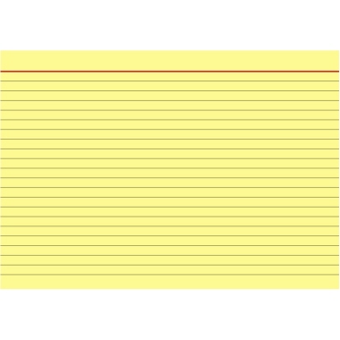BRUNNEN Karteikarte DIN A5 quer liniert gelb 100 St./Pack., Format der Karte: DIN A5 quer, liniert, Grammatur: 180
