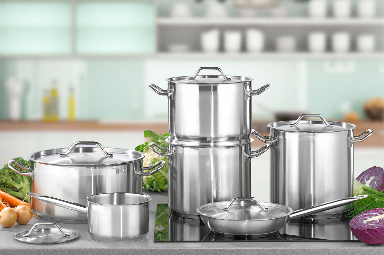 Kochtopf PROFFESSIONELL hoch, Inhalt: 10,0 Liter, Durchmesser: 24 cm, Höhe: 25 cm, Edelstahl 18/10, extra schwere Qualität,