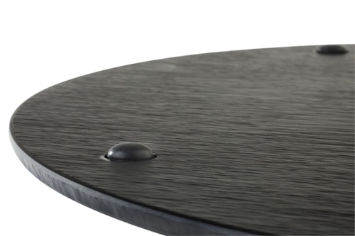 Tablett -SLATE- Ø 40 cm, H: 1 cm Melamin, schwarz, Schieferlook mit Antirutsch-Füßchen spülmaschinengeeignet stapelbar nicht
