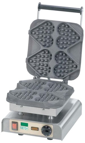 NEUMÄRKER Waffeleisen Herz am Stiel mit Digitaltimer, Backplatten Grauguss 310x340x250 mm