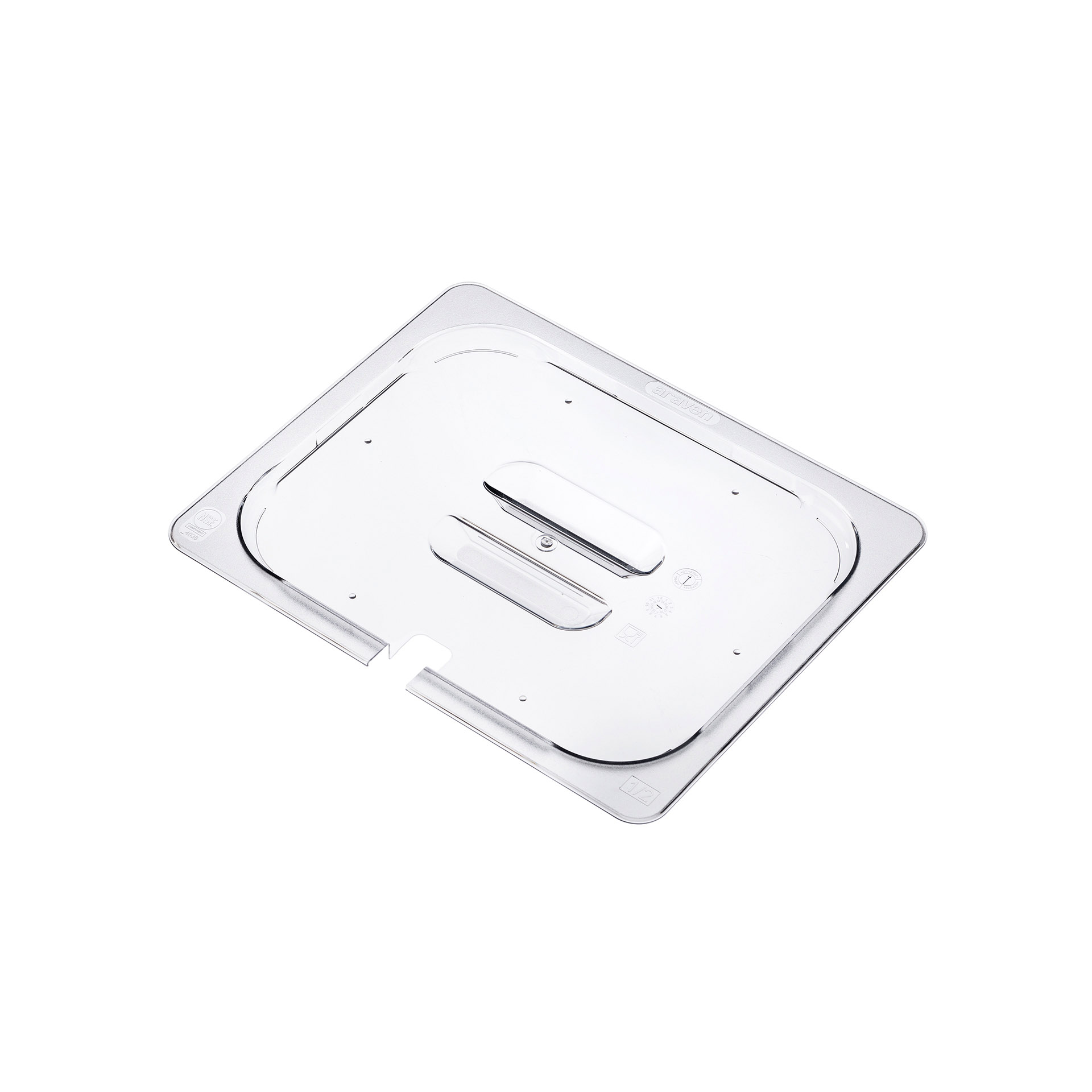 ARAVEN GN 1/2 Deckel aus Polycarbonat mit Aussparung der universell einsetzbar ist, durchsichtig