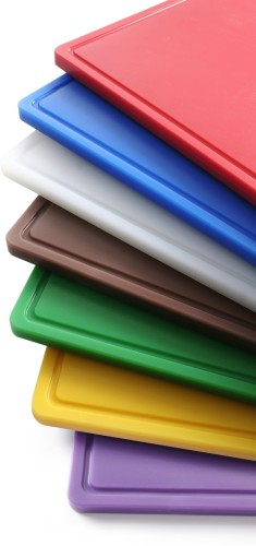 HENDI Schneidbrett HACCP 600x400 - für Käse, Brot - Farbe: weiß 600x400x(H)18 mm