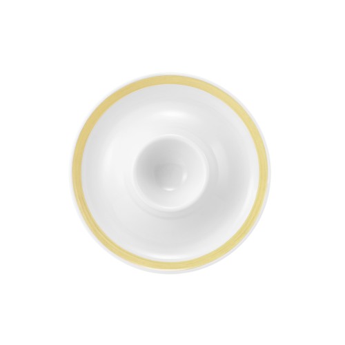 Seltmann Eierbecher mit Ablage, rund, Form: Community, Dekor: 57392 Pinselband ocker, hohe Kantenschlagfestigkeit, Made in Germany