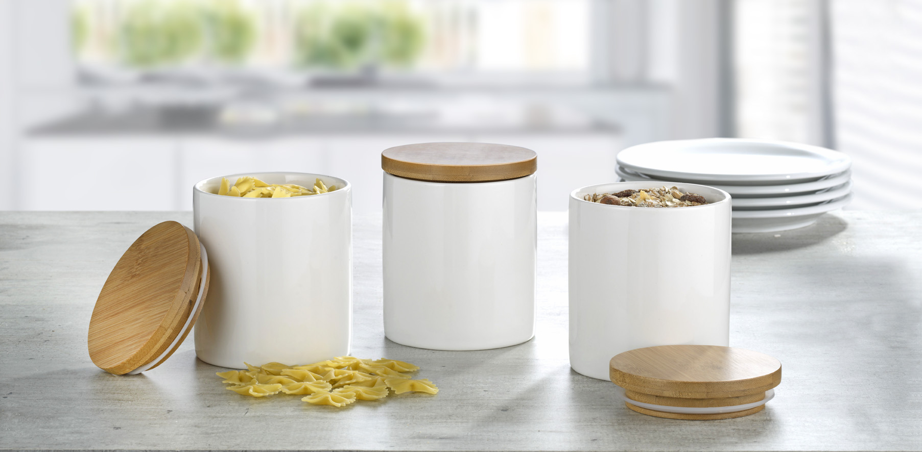 3-teiliges Vorratsdosen-Set GRENOBLE, weiss GRATIS ab EUR 200.-