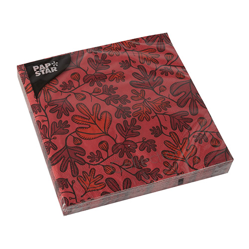 20 Servietten, 3-lagig 1/4-Falz 33 cm x 33 cm "Skog" von PAPSTAR