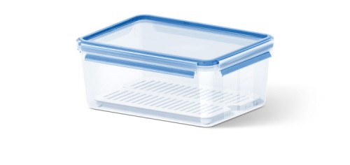 Emsa CLIP & CLOSE Frischhaltedose mit Abtropfgitter 3,7 Liter rechteckig - Clipbox - 100 % dicht - Qualität Made in Germany