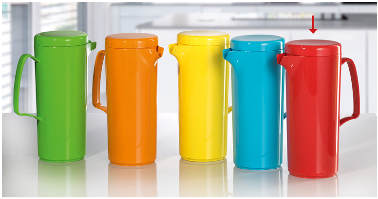 vaLon Zephyr Deckel zu Kanne aus schadstofffreiem Kunststoff in der Farbe rot.