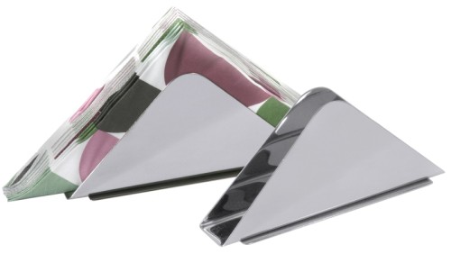 Serviettenhalter aus Edelstahl, hochglänzend poliert Länge: 14 cm, Breite: 3 cm, Höhe: 6,5 cm