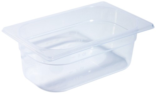 GN-Behälter 1/4 aus Polypropylen, milchig-transparent, tiefkühl- und spülmaschinengeeignet, geschmacksneutral, für