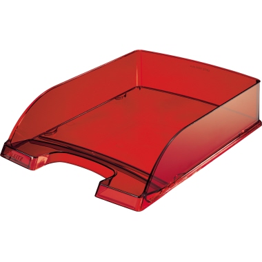 Leitz Briefablage Transparent Plus DIN A4 Polystyrol Farbe: dunkelrot transparent