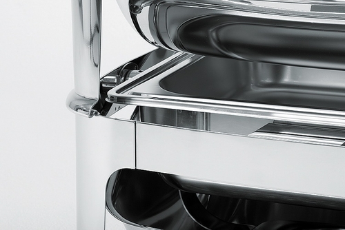 Rolltop-Chafing Dish -ELITE- 67 x 47 cm, H: 45 cm Edelstahl bestehend aus: 1 Gestell 1 Wasserbecken 1 Speisebehälter GN