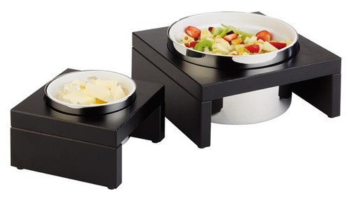 Kühlschale Maxi -BRIDGE- 27,5 x 27,5 cm, H: 14 cm 4-teiliges Set, bestehend aus: 1 Gestell: Buche, Wenge 1 Behälter: